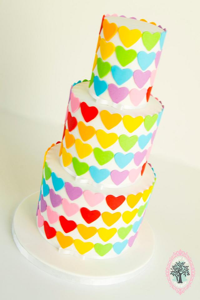 Rainbow Heart Cake - Cake by Sugar Tree Cakerie - CakesDecor