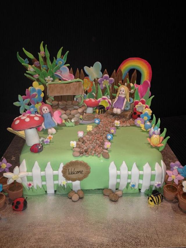 Fairy Garden Decorated Cake by Tammy CakesDecor
