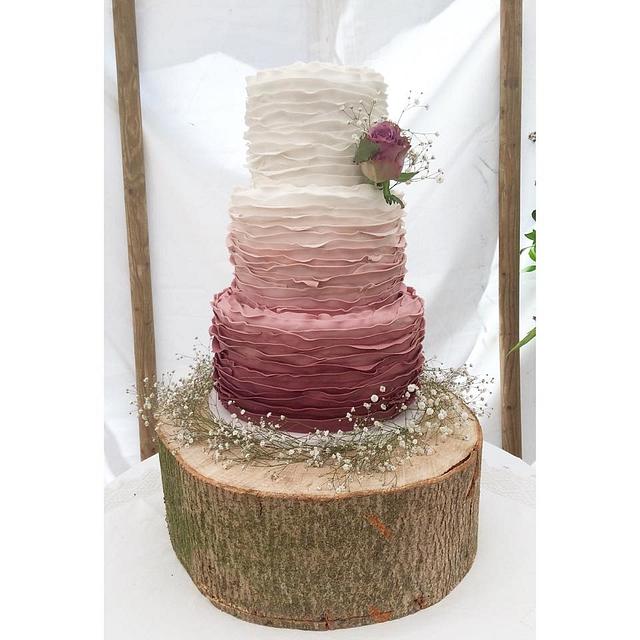 Ivory Ruffle Cake 2 Tier | Wedding Cakes