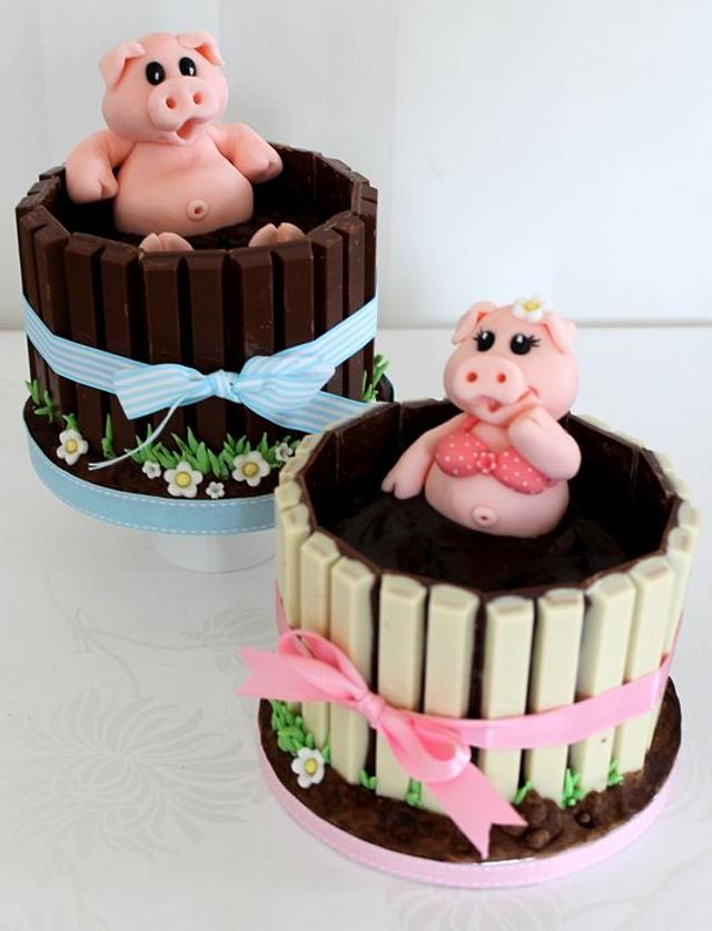 Pigs in mud cakes