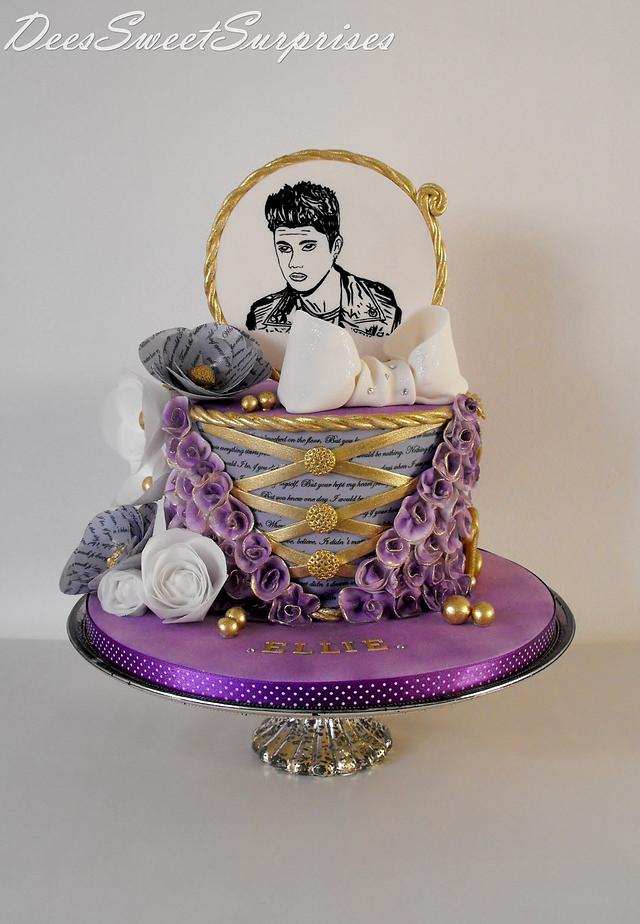 Justin Bieber birthday cake | Purple Flowers and stars surro… | Flickr