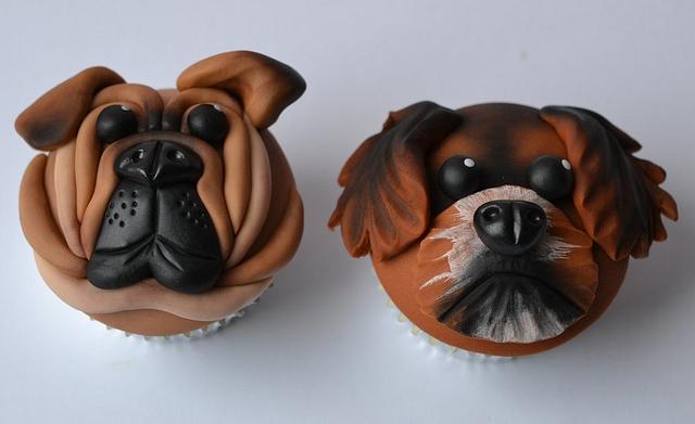 boxer dog cupcakes