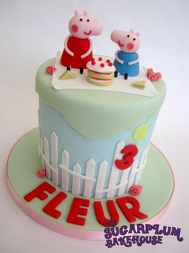 Simple Peppa Pig Picnic Cake Cake by Sam Harrison Simple Peppa Pig Picnic Cake Cake by Sam Harrison