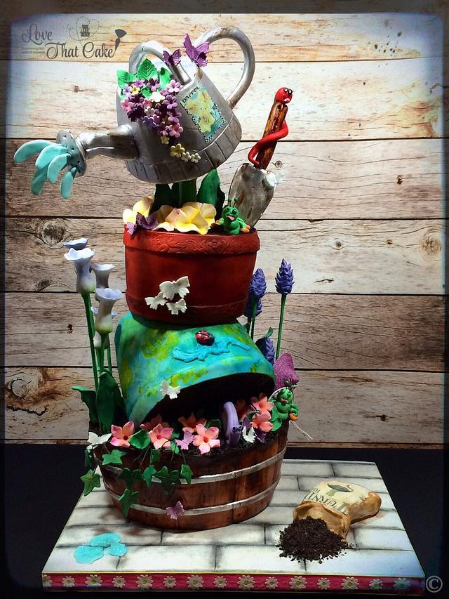 Gravity defying garden cake - Cake by Michelle Bauer - CakesDecor