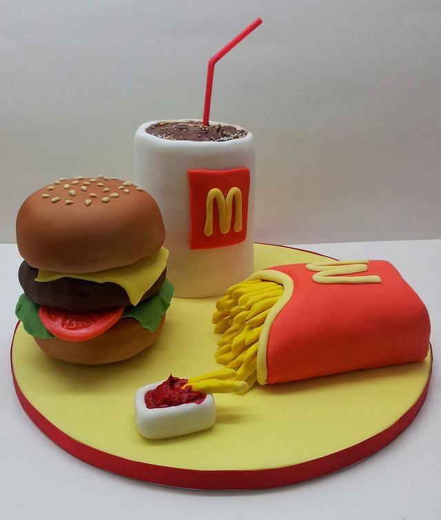 Fast Food Birthday Cake Decorated Cake by Sarah Poole CakesDecor