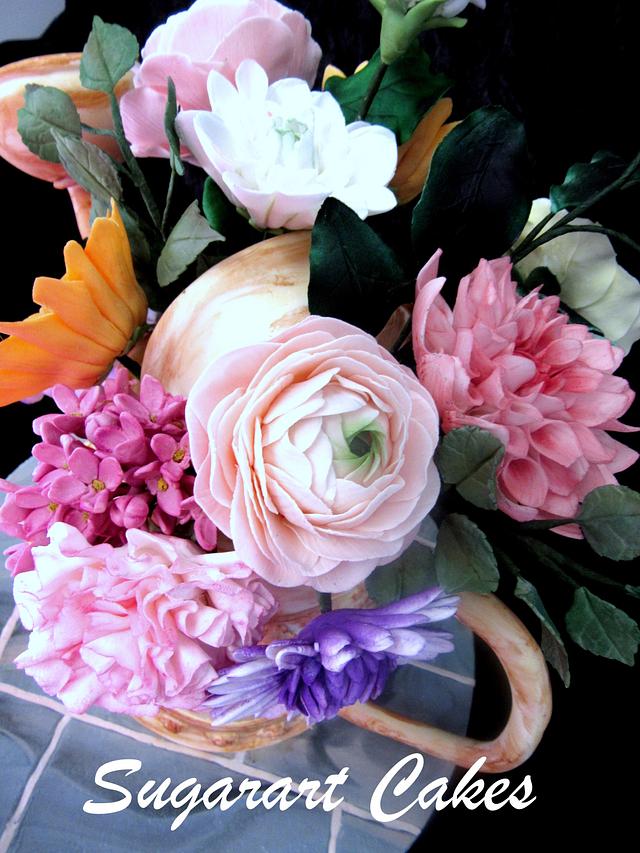 Sugar Flower Watering Can Decorated Cake by Sugarart CakesDecor