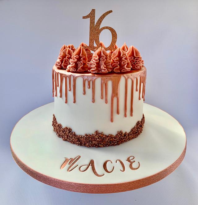 Rose Gold Drips And Dragees - Decorated Cake By Canoodle - Cakesdecor