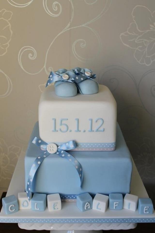 Baby Blue Christening Cake