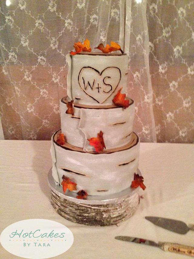 Birch Wedding - Decorated Cake by HotCakes by Tara - CakesDecor