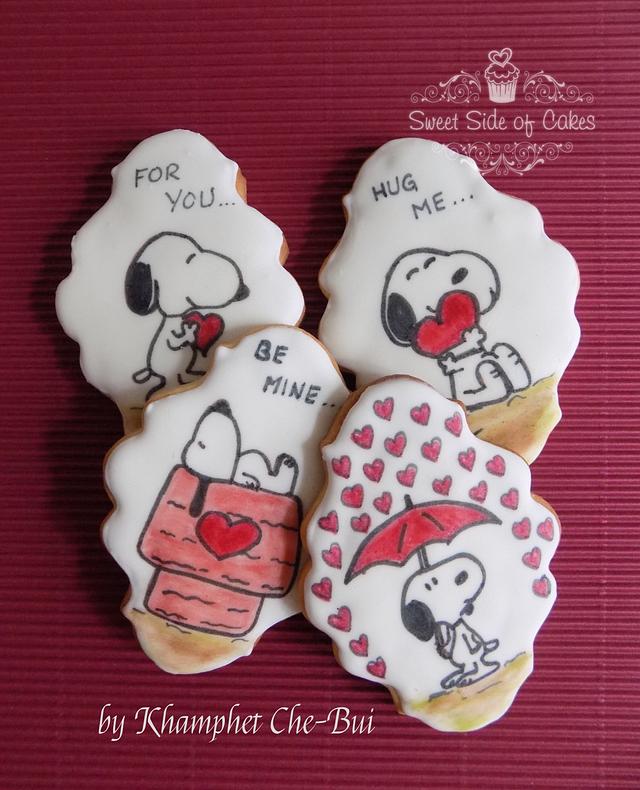 Valentine S Snoopy Cookies Cake By Sweet Side Of Cakes Cakesdecor