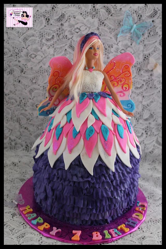 Mariposa Barbie - Decorated Cake by Naomi's Shaken & - CakesDecor