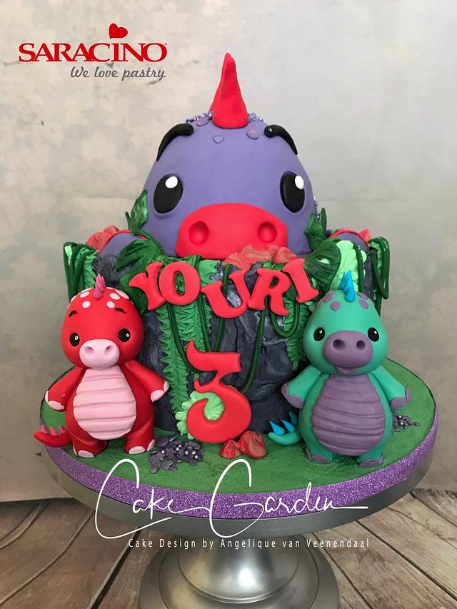 Dino cake - Decorated Cake by Cake Garden - CakesDecor