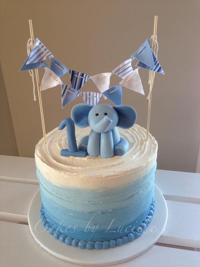 Baby Elephant 1st birthday - Cake by cakesbylucille - CakesDecor