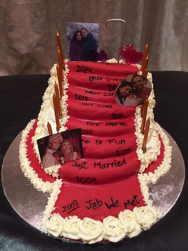 Staircase anniversary cake - cake by Neha Bajpai - CakesDecor