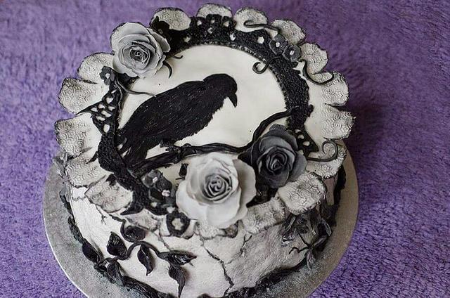 Gothic raven cake