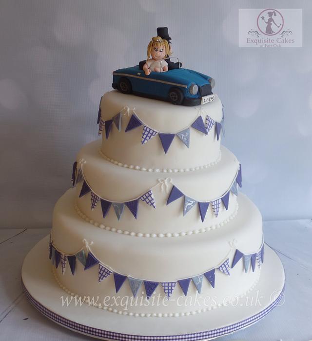 Bunting themed wedding cake
