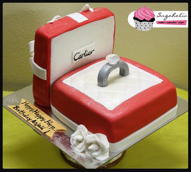 Cartier Ring Box Decorated Cake by Sugaholic Bakeshop CakesDecor