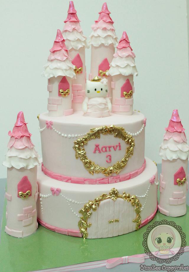 Castle cake Princess Hello Kitty | Princess cake, Castle cake, Hello kitty