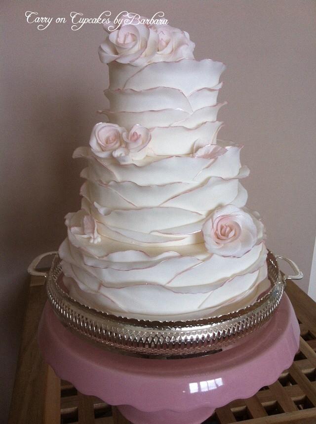 Ruffle wedding cake - Decorated Cake by Carry on Cupcakes - CakesDecor