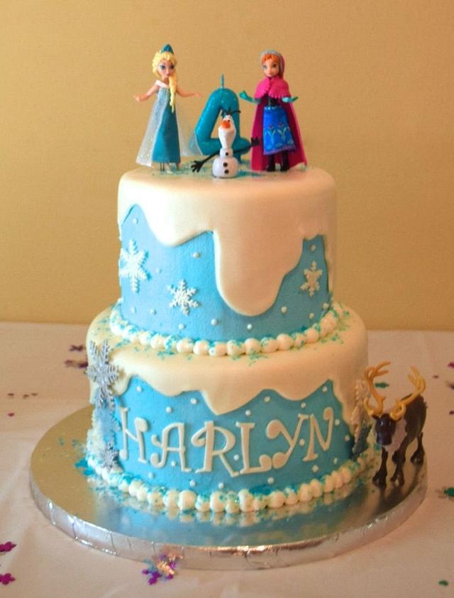 Disney Frozen Birthday Cake - Decorated Cake By Georgiefl - Cakesdecor