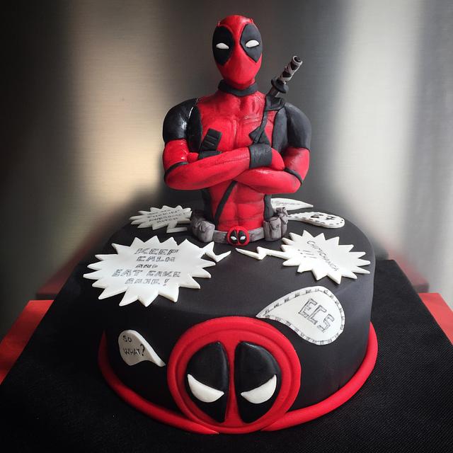 funko pop deadpool in cake