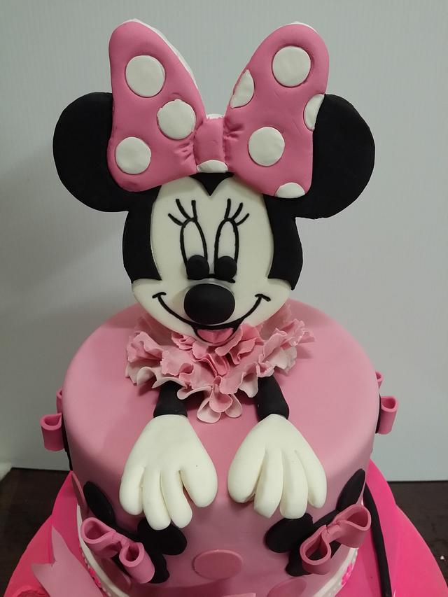 Baby Minnie Mouse For A 1st Birthday Cake By Sue S Cakesdecor