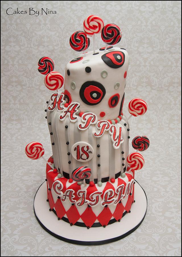 Funky 18th - Decorated Cake by Cakes by Nina Camberley - CakesDecor