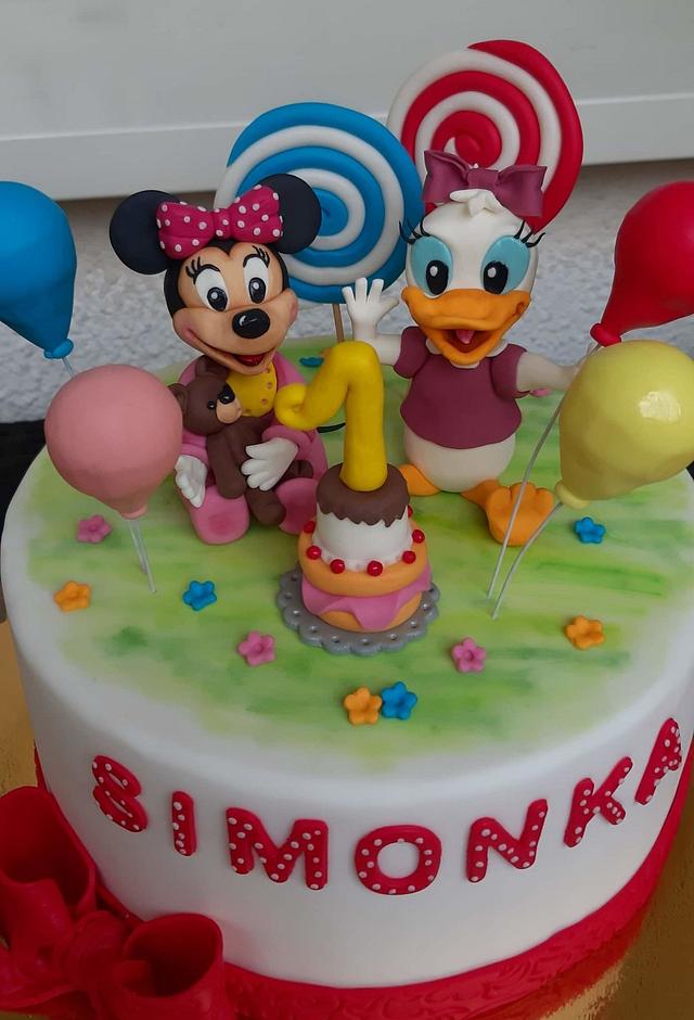 Minnie and Daisy cake - Cake by Veronicakes - CakesDecor