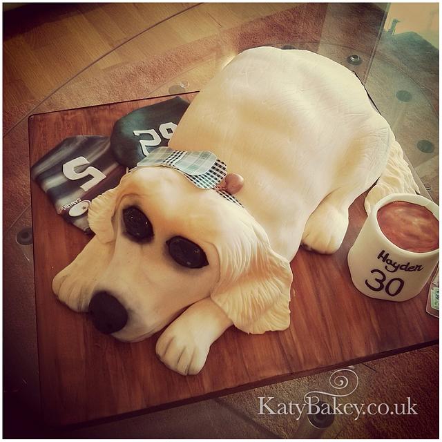 Golden Retriever puppy cake Decorated Cake by Katy CakesDecor