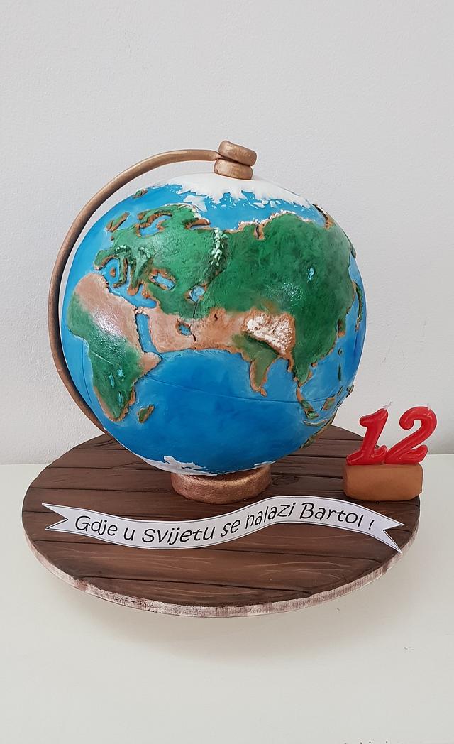 Globe cake, North America side | I made this cake for a bank… | Flickr