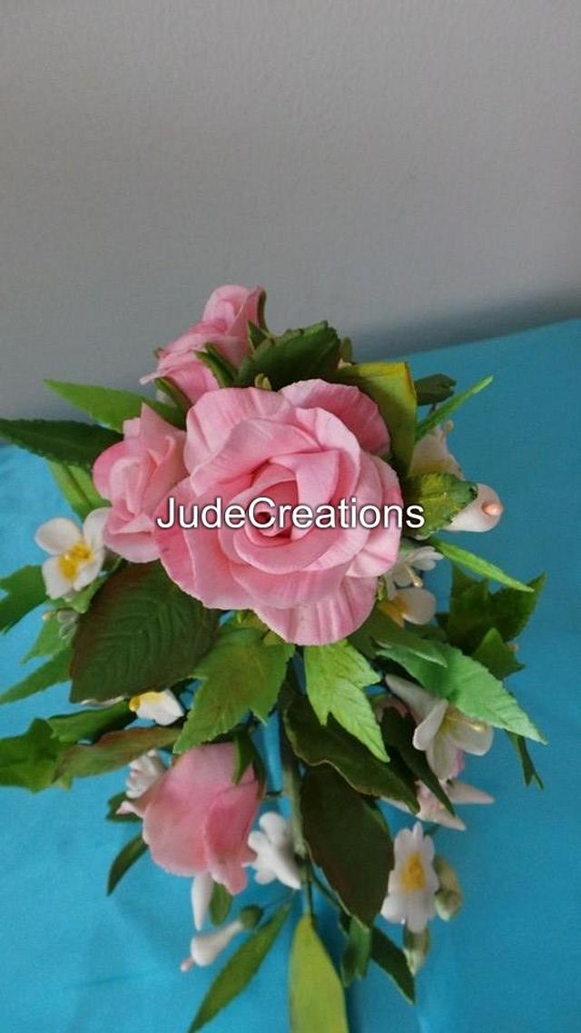 Floral Spray Decorated Cake by JudeCreations CakesDecor