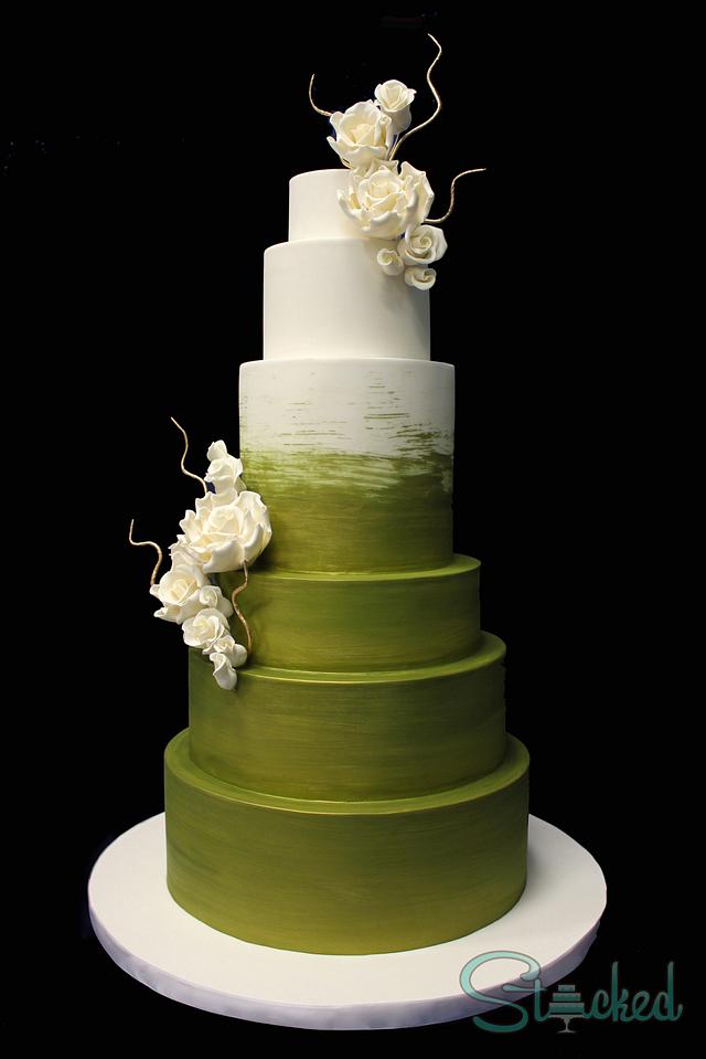 Glorious Gold Green - Decorated Cake by Stacked - CakesDecor