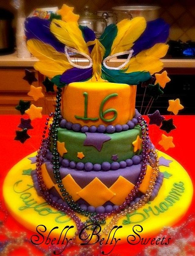 mardi gras sweet 16 invitation