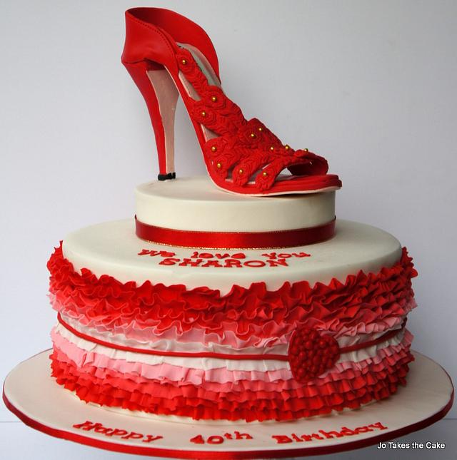 Jimmy Choo Ruffles - Decorated Cake by Jo Finlayson (Jo - CakesDecor