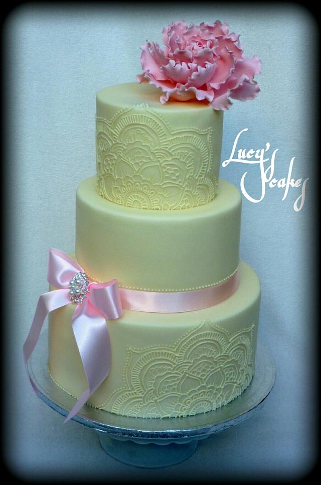 Wedding cake hand painted Royal Icing - cake by - CakesDecor