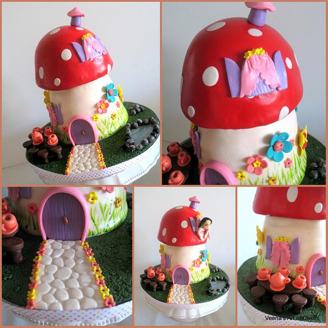 Mushroom House - Decorated Cake by Veenas Art of Cakes - CakesDecor