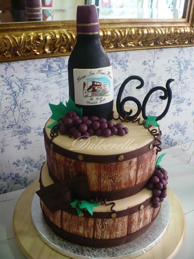 Wine & Barrel Cake Decorated Cake by Dulcerella Cakes CakesDecor