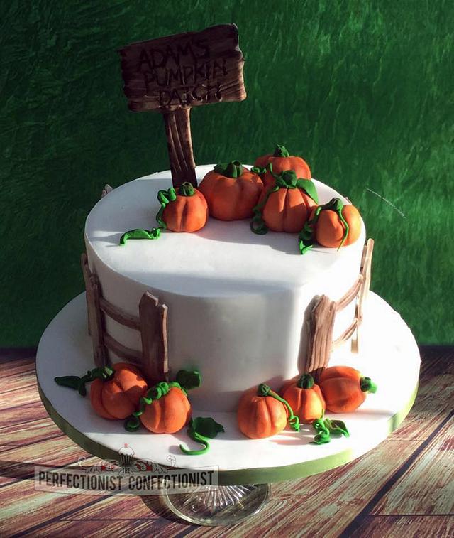 Adam - Pumpkin Patch Birthday Cake - Decorated Cake by - CakesDecor