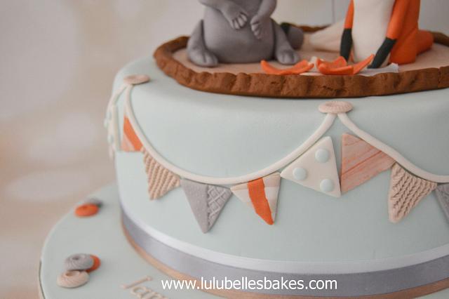 Fox and Raccoon christening cake - Cake by Lulubelle's - CakesDecor