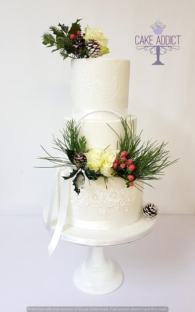 Winter wedding cake