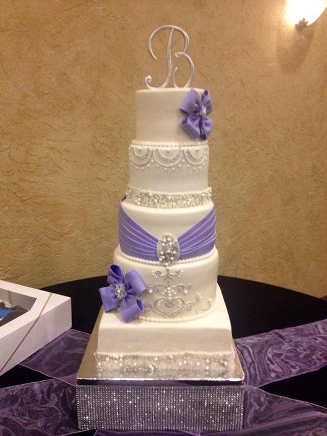 Lavender wedding cake - Decorated Cake by Chrissa's Cakes - CakesDecor