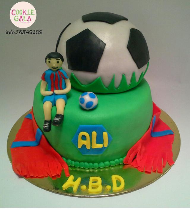 soccer cake - Decorated Cake by cookie gala - CakesDecor