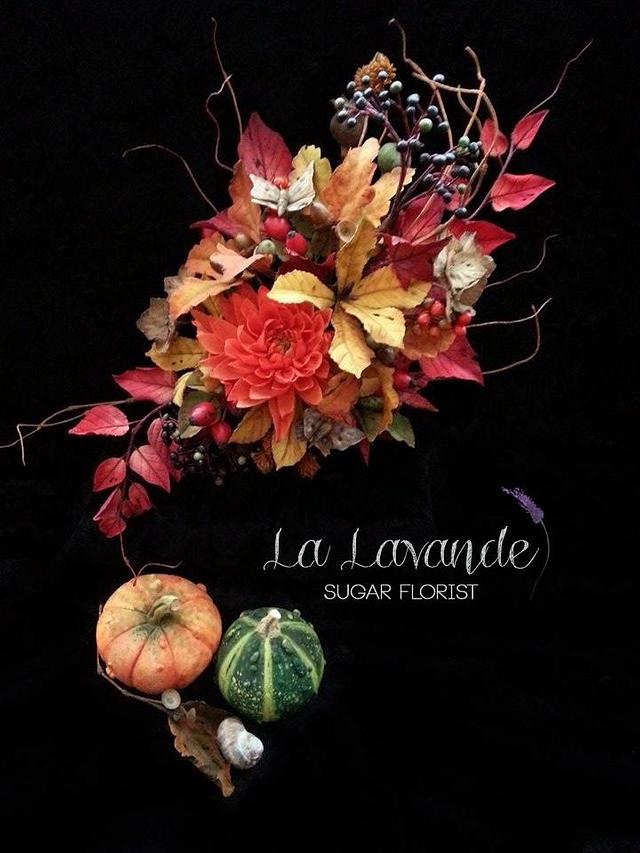 All Things Autumn Sugar Arrangement Decorated Cake by CakesDecor