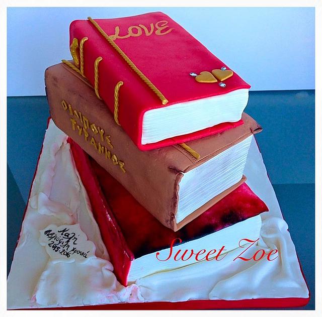 Books Cake - Decorated Cake by Dimitra Mylona - Sweet Zoe - CakesDecor