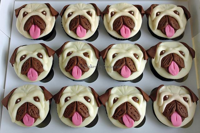 Pug store cupcake cake