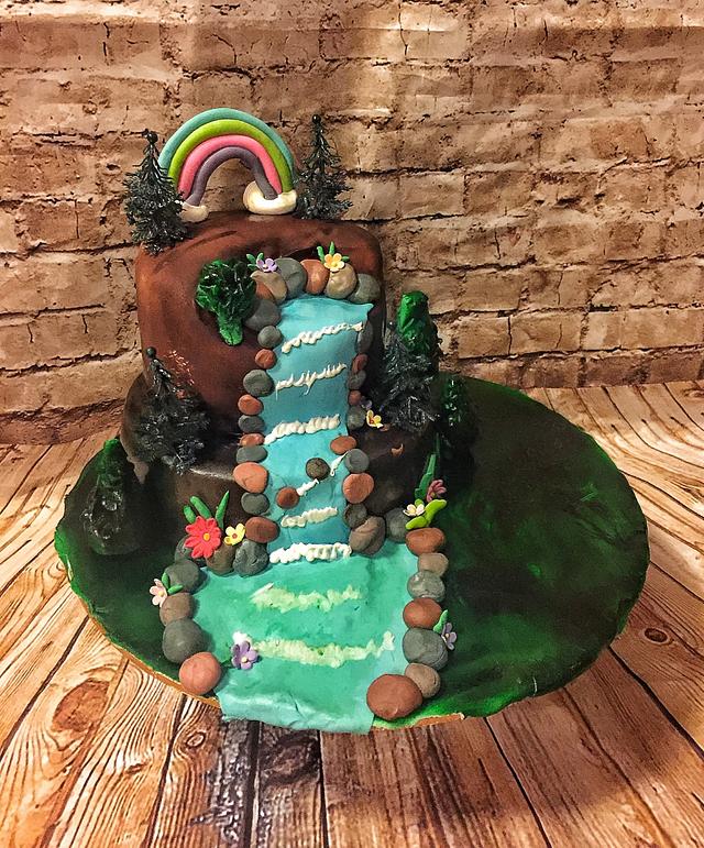 Mountain waterfall cake - Decorated Cake by Inspired - CakesDecor