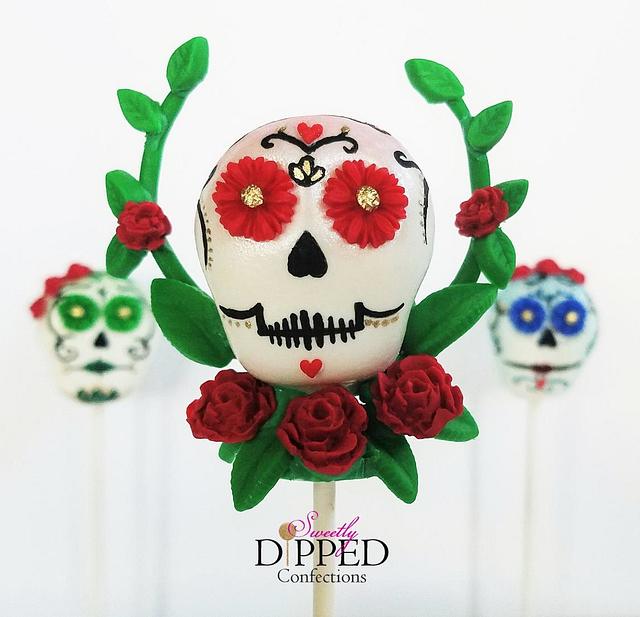 Sugar Skull Cake Pops - Decorated Cake by Sweetlydipped - CakesDecor