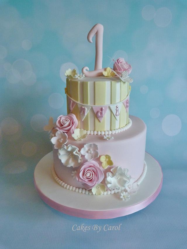 Pretty 1st Birthday - Cake by Carol - CakesDecor