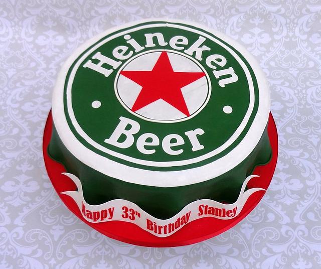 Heineken Beer Cap Cake - cake by Lindsey Krist - CakesDecor