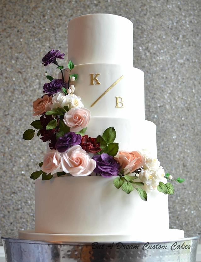 Sugar Flower Wedding Cake Decorated Cake By Elisabeth Cakesdecor